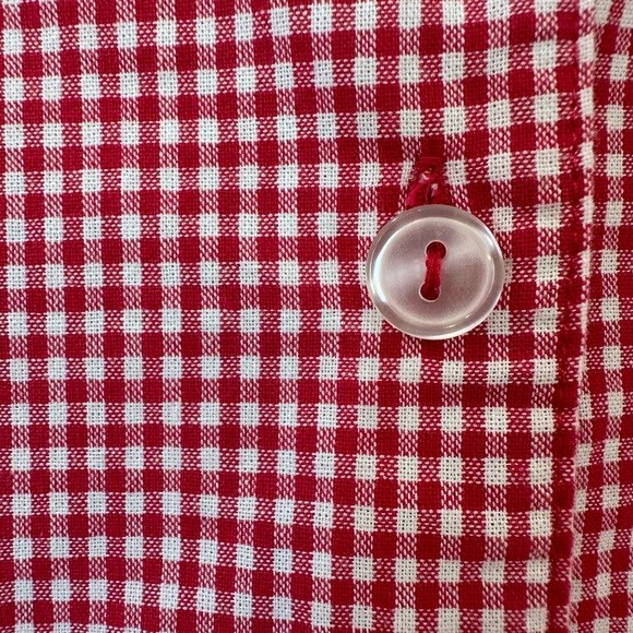 NEW WITH TAGS Red and White Gingham Women’s Button Down shirt - Picture 5 of 8